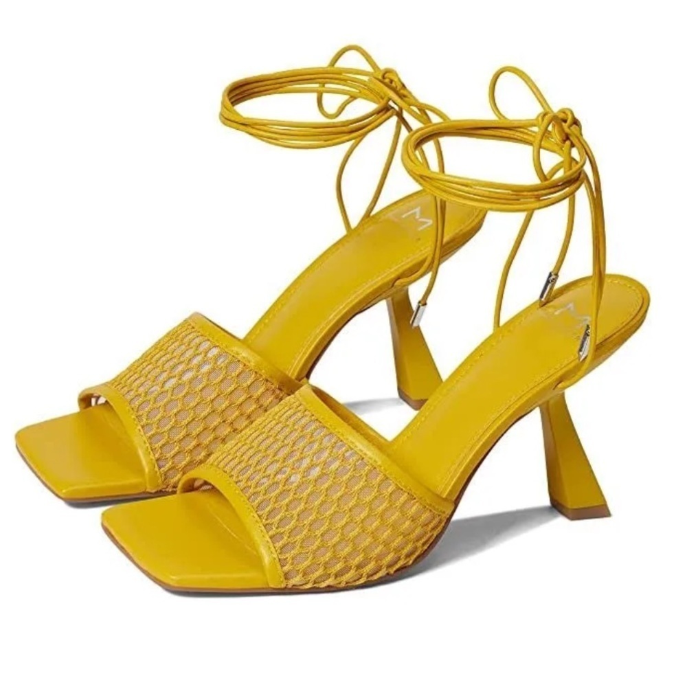 Marc Fisher LTD - Dallyn Heeled Sandal - Gold/Yellow - Size 8.5 - Good Condition